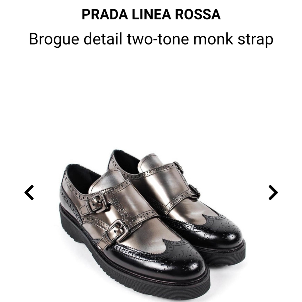 PRADA Two tone monk strap brogue/oxford